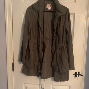 Army green rain coat